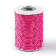 Korean Waxed Polyester Cord, Deep Pink, 1mm, about 85yards/roll(YC1.0MM-A151)