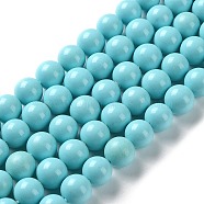 Shell Pearl Beads Strands, Grade A, Polished, Round, Turquoise, 8mm, Hole: 0.8mm, about 47~50pcs/strand, 16 inch(SP8MM245)