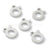 304 Stainless Steel Charms, Greek Alphabet, Stainless Steel Color, Letter.S, 10x10x1.5mm, Hole: 1.5mm(STAS-G244-01S)