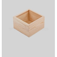 Wooden Storage Box, without Box Cover, BurlyWood, 12x12x8cm(OBOX-WH0004-02C)