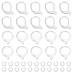 120Pcs 2 Style 304 Stainless Steel Leverback Earring Findings, with 180Pcs Open Jump Rings, Stainless Steel Color, 14.5~15x10~12x2mm, Hole: 1~1.5mm, 60Pcs/style(STAS-UN0038-45)