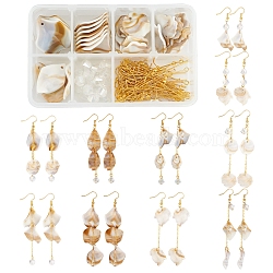 SUNNYCLUE DIY Imitation Jade Pendant Earring Making Kit, Including Acrylic Pendants, Glass Beads, Brass Cable Chains & Pin & Earring Hooks, Old Lace, Pendants: 38pcs/box(DIY-SC0018-50)