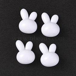 Opaque Acrylic Beads, Rabbit, White, 24x16.5x13.5mm, Hole: 4mm, about 215pcs/500g(OACR-P007-75)