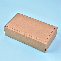 Kraft Paper Gift Box, Folding Boxes, Rectangle, BurlyWood, Finished Product: 25x14x6.6cm; Inner Size: 23x13x6.5cm; inner size: 23x13x6.5cm; 
Unfold Size: 44.3x55.4x0.03cm and 36.6x35x0.03cm(CON-K006-07B-01)