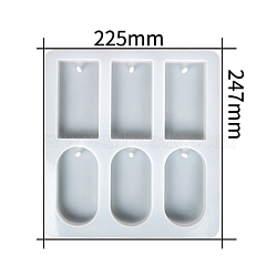 DIY Candle Silicone Molds, Resin Casting Molds, For UV Resin, Epoxy Resin Jewelry Making, Rectangle & Oval, Gray, 25.2x23x2cm(CAND-PW0001-198)