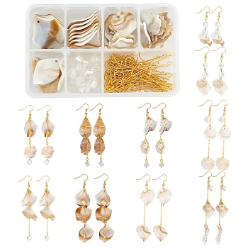 SUNNYCLUE DIY Imitation Jade Pendant Earring Making Kit, Including Acrylic Pendants, Glass Beads, Brass Cable Chains & Pin & Earring Hooks, Old Lace, Pendants: 38pcs/box