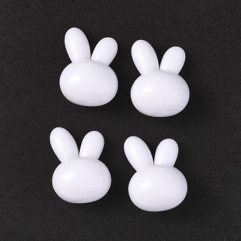 Opaque Acrylic Beads, Rabbit, White, 24x16.5x13.5mm, Hole: 4mm, about 215pcs/500g