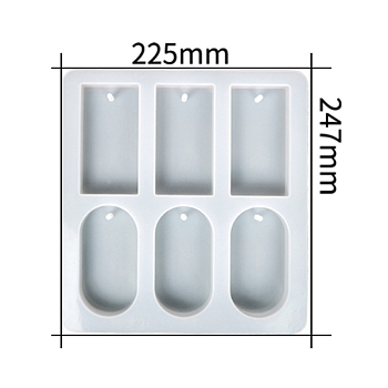 DIY Candle Silicone Molds, Resin Casting Molds, For UV Resin, Epoxy Resin Jewelry Making, Rectangle & Oval, Gray, 25.2x23x2cm