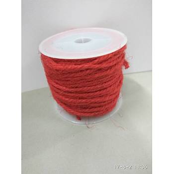 Jute Cord, Jute String, Jute Twine, for Jewelry Making, Crimson, 2mm, about 10.93 yards(10m)/roll