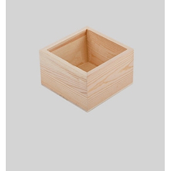 Wooden Storage Box, without Box Cover, BurlyWood, 12x12x8cm