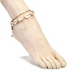 Ensemble de bracelets de cheville en perles tressées en coquillage cauri naturel pour fille femme(X1-AJEW-AN00451-02)-5