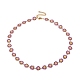 Enamel Daisy Link Chain Necklace(NJEW-P220-01G-02)-1
