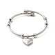 304 bracelet manchette breloques coeur en acier inoxydable(BJEW-P283-07P)-1