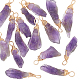 16Pcs Raw Rough Natural Amethyst Copper Wire Wrapped Pendants(PALLOY-AB00104)-1
