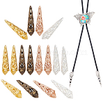 40Pcs 4 Colors Brass Bead Cone, Mixed Color, 35x9mm, 10pcs/color(KK-NB0003-80)