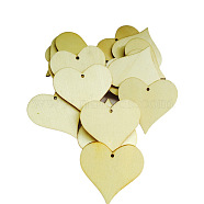 Unfinished Wood Heart Shape Discs Slices Pendants, Wood Pieces for DIY Embellishment Crafts, PapayaWhip, 2cm, 100pcs/bag(WOCR-PW0001-016B)