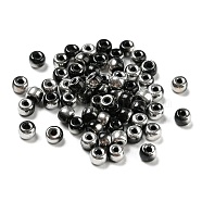 Glass Seed Beads, AB Color, Rondelle, Black, 4x3mm, Hole: 1.2mm 368pc/bag.(GLAA-Q096-01K)