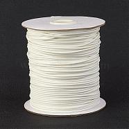 Eco-Friendly Korean Waxed Polyester Cord, White, 2mm, about 90yards/roll(80m/roll)(YC-P002-2mm-1125)