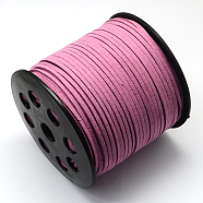 Eco-Friendly Faux Suede Cord, Faux Suede Lace, Old Rose, 3.0x1.4mm, about 98.42 yards(90m)/roll(LW-R007-3.0mm-1069)
