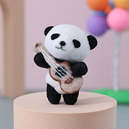 Panda Pendant Decoration DIY Needle Felting Beginner Kits, including Wool, Felting Needle, Foam Board, Instruction, Guitar, 50mm(PW-WG14077-05)
