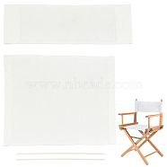 Cloth Chair Replacement, with 2 Wood Sticks, for Director Chair, Makeup Chair Seat and Back, White, Cloth: 475~520x170~385x5~6mm, Stick: 381x6mm(FIND-WH0044-79C)
