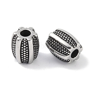 316 Surgical Stainless Steel Beads, Oval, Antique Silver, 10.5x9mm, Hole: 3.5mm(STAS-P362-31AS)