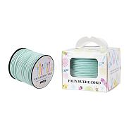 Faux Suede Cord, Faux Suede Lace, Paper Box Packing, Light Cyan, 3.0x1.4mm, about 98.43yards/roll(90m/roll)(LW-JP0001-3.0mm-1085)
