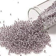 TOHO Round Seed Beads, Japanese Seed Beads, (353) Lavender Lined Crystal, 11/0, 2.2mm, Hole: 0.8mm, about 5555pcs/50g(SEED-XTR11-0353)