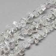 Natural Quartz Crystal Beads Strands, Rock Crystal Beads, Chip, 8~12x6~8x6~8mm, Hole: 1mm, about 100~110pcs/strand, 15.7 inch(G-R439-20A)