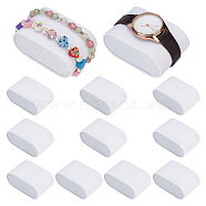 Lint Cloth Bracelet Pillow Jewelry Displays, Oval Watch Cushion Display Holder, White, 7.2x4.6x3.8cm(BDIS-WH0008-03B)