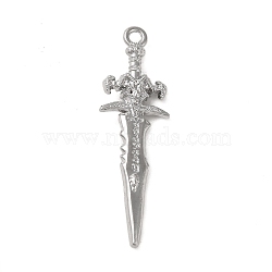 Tibetan Style Alloy Pendant, Sword, Platinum, 63x19x7mm, Hole: 3mm(FIND-A042-27P)