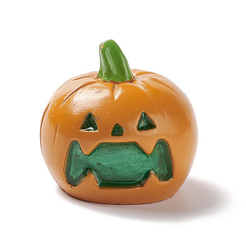 Halloween Theme Mini Resin Home Display Decorations, Pumpkin Jack-O'-Lantern, Sandy Brown, 33.5x33x32mm