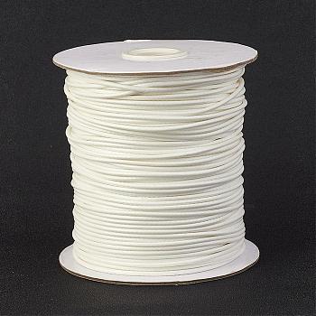 Eco-Friendly Korean Waxed Polyester Cord, White, 2mm, about 90yards/roll(80m/roll)