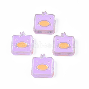 Violet Square Acrylic Beads
