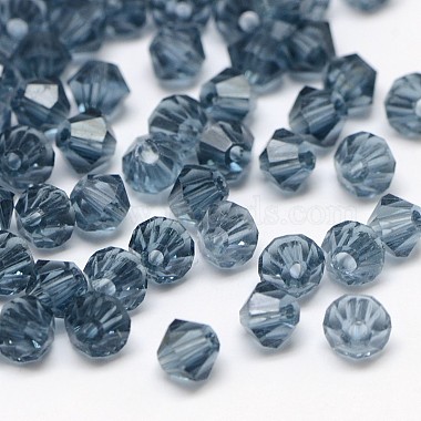 5mm MarineBlue Bicone Glass Beads