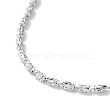 Rhodium Plated 925 Sterling Silver Bead Chains Necklace for Women(NJEW-A014-01P)-3