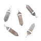 Natural Grey Agate Double Terminated Pointed Pendants(X-G-F295-05M)-1