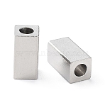 Non-Tarnish 304 Stainless Steel Beads, Cuboid, Stainless Steel Color, 8x4x4mm, Hole: 2mm(STAS-P327-05B-P)