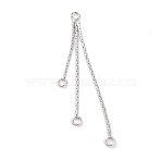 Brass Chandelier Component Links, Long-Lasting Plated, Cadmium Free & Nickel Free & Lead Free, Platinum, 57x7x1mm, Hole: 2mm(KK-S403-11P)