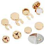 8Pcs 2 Styles Alloy Cufflinks, Flat Round, Golden, 17.5~26x17.5~25x5mm, 4pcs/style(BUTT-GA0001-34G)