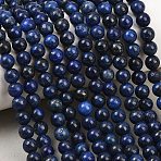 Dyed Natural Lapis Lazuli Round Beads Strands, 4mm, Hole: 0.8mm, about 88~92pcs/strand, 15.1 inch(G-M169-4mm-05)