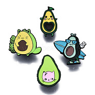 4Pcs 4 Style Pear & Avocado Enamel Pins, Electrophoresis Black Plated Alloy Badges for Backpack Clothes, Nickel Free & Lead Free, Mixed Color, 27~31x16.5~31x1.5~2mm, 1Pc/style(JEWB-N007-164)