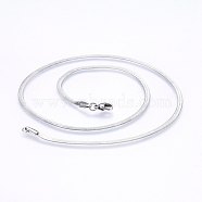 304 Stainless Steel Herringbone Chain Necklaces, Stainless Steel Color, 17.71 inch(45cm), 2.5mm(X-NJEW-P226-09P)
