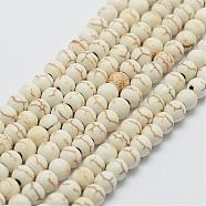 Synthetic Magnesite Bead Strands, Round, 4mm, Hole: 1mm, about 100pcs/strand, 14 inch(G-P228-43-4mm)