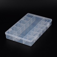 Plastic Bead Containers, 13 Compartments, Dividers are moveable, Clear, 27x17.9x4.3cm(C097Y)