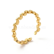 Rack Plating Brass Leaf Wrap Cuff Rings for Women, Long-Lasting Plated, Cadmium Free & Lead Free, Real 18K Gold Plated, US Size 6 1/2, Inner Diameter: 16.9mm, 1.5~2.5mm(RJEW-C050-10G)