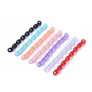 Acrylic Handmade Cable Chains, Oval, Mixed Color, 19x14x4mm, about 39.37 inch(1m)/strand(AJEW-JB00527)