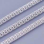 Iron Mesh Chains Network Chains, Unwelded, with Spool, Silver Color Plated, Chains: 2.5mm thick, about 328.08 Feet(100m)/roll(CHN001Y-S)
