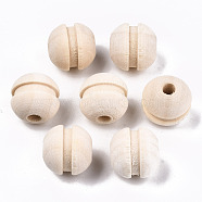 Unfinished Natural Wood Beads, Undyed, Round, Old Lace, 13mm, Hole: 3mm(WOOD-R270-02)