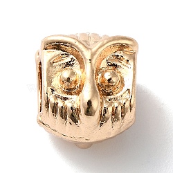 Alloy European Beads, Large Hole Beads, Owl, Golden, 11x9.5x10.5mm, Hole: 5mm(MPDL-R050-09G)